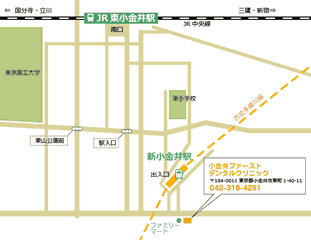 JR東小金井駅前地図